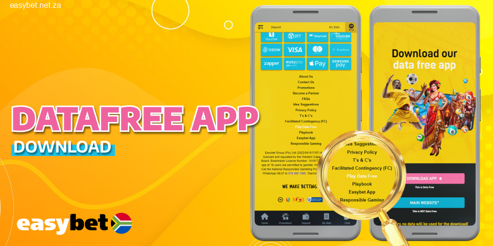 Instructions for Easybet datafree app download