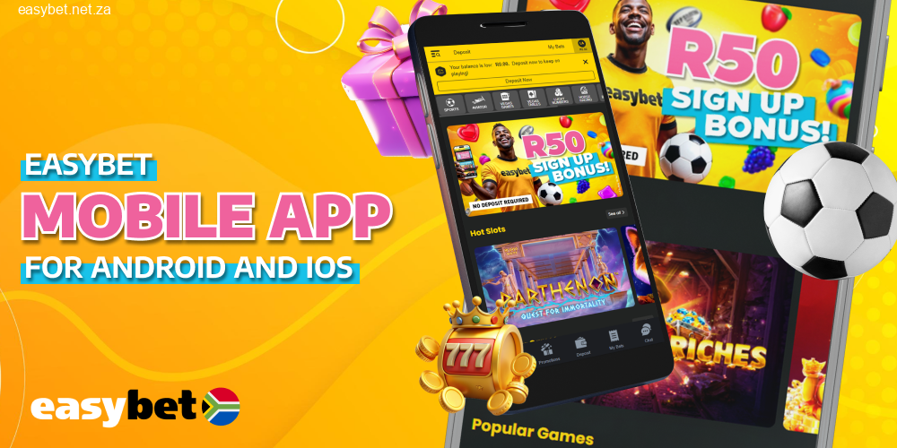 Easybet South Africa mobile app available for Android and iOS