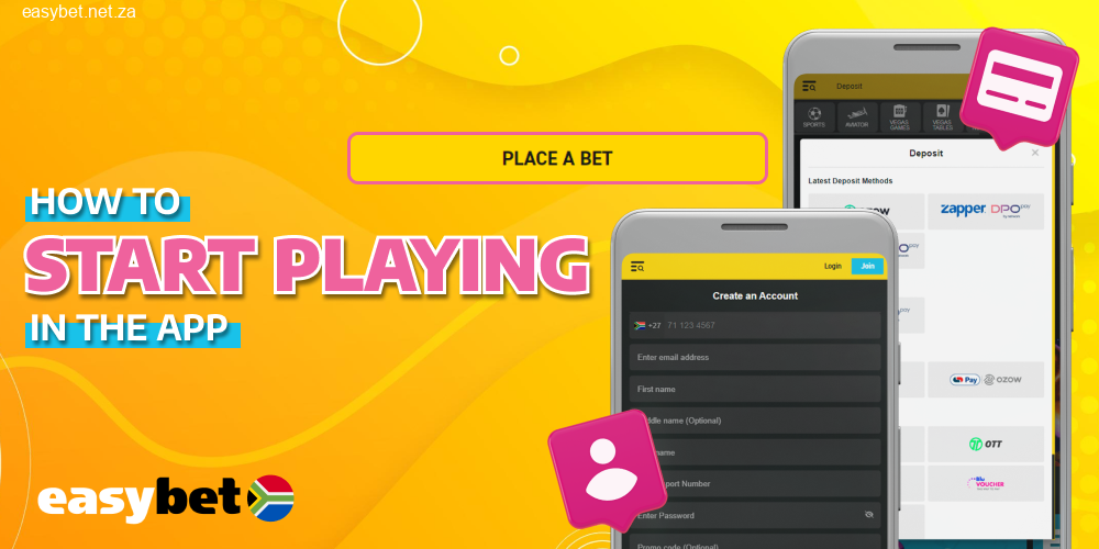 Step-by-step instructions to start using the Easybet app