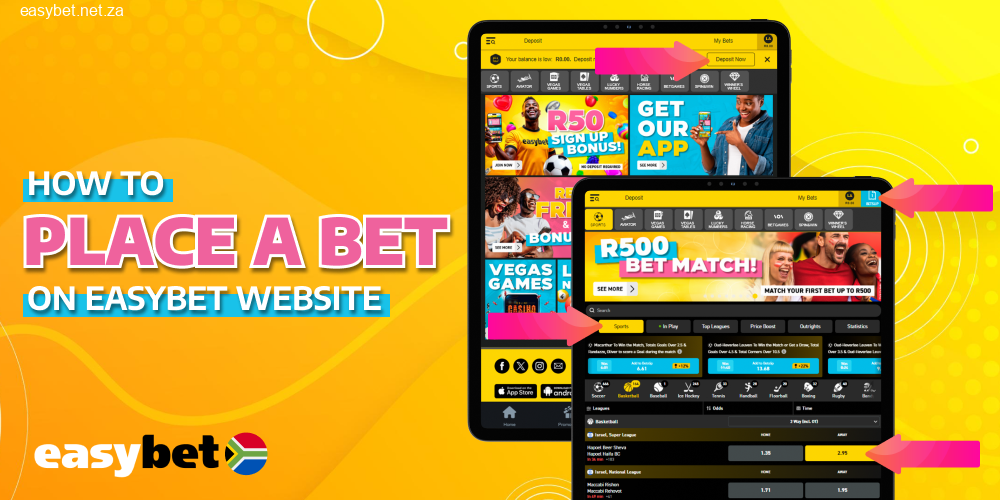 Step-by-step instructions for placing a bet at Easybet