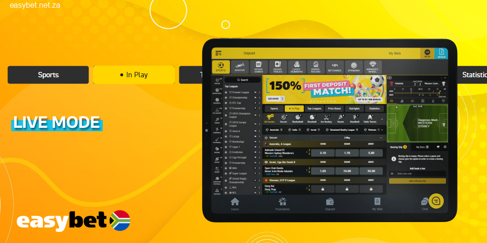 Live sports betting at Easybet