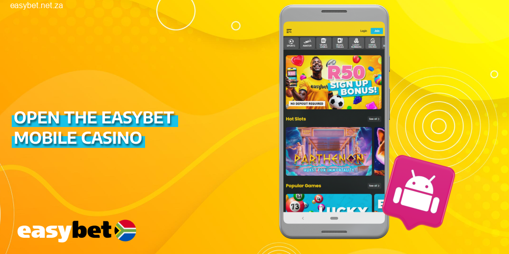 Visit Easybet Casino via mobile browser