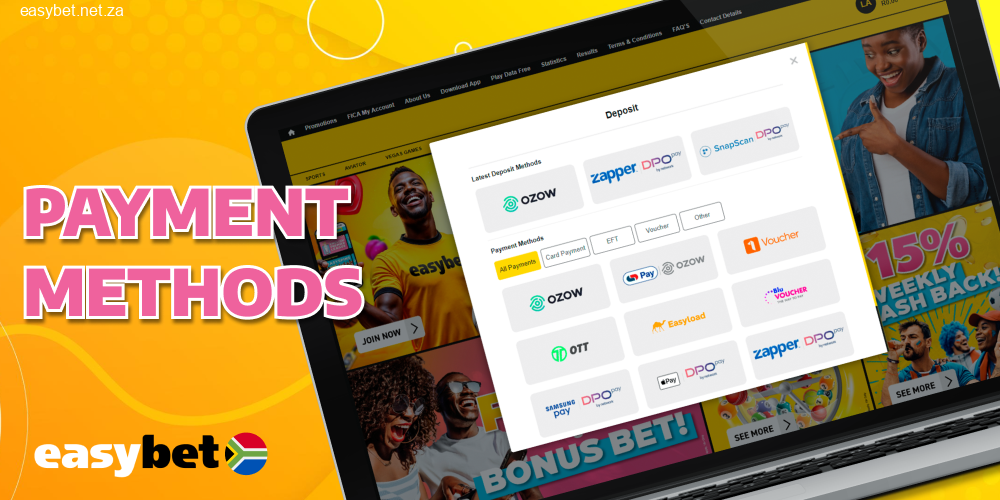 Deposit and withdrawal methods supported by Easybet