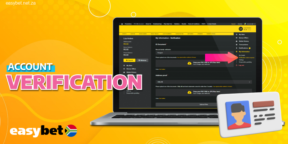 Easybet verification for users from South Africa