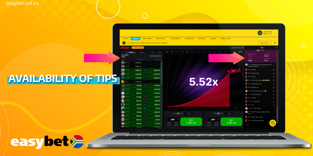 Easybet Aviator offers statistics and chat functions