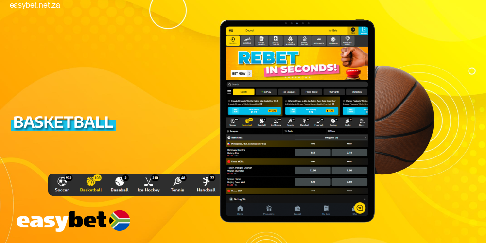 Easybet South Africa: Basketball betting