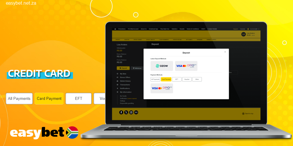Bank cards are easy and convenient way to fund Easybet account