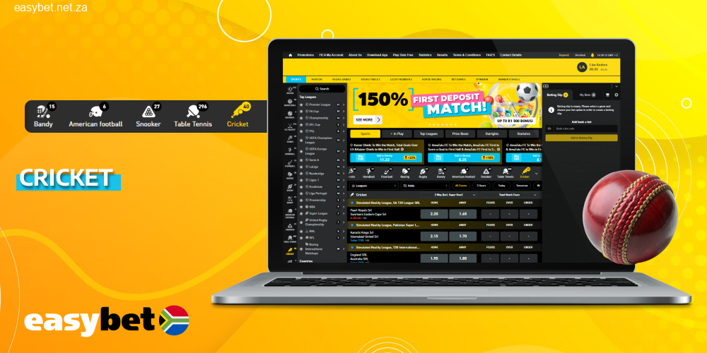 Cricket leads in Easybet South Africa betting