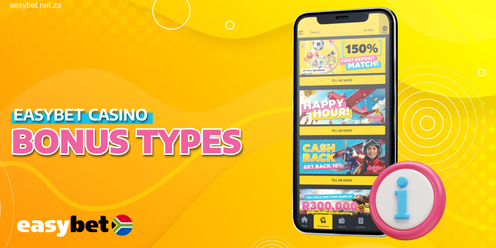 Types of promotion for South African players on Easybet