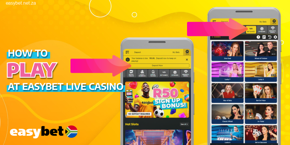 Easybet Live Casino: Playing Instructions