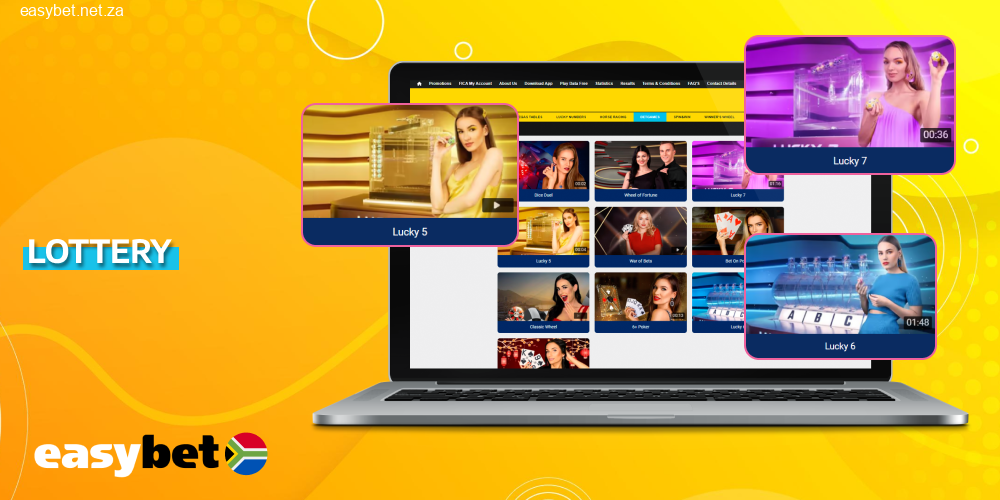 Easybet offers several lottery games with live dealers