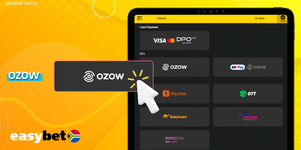 OZOW is highly favored for Easybet deposits