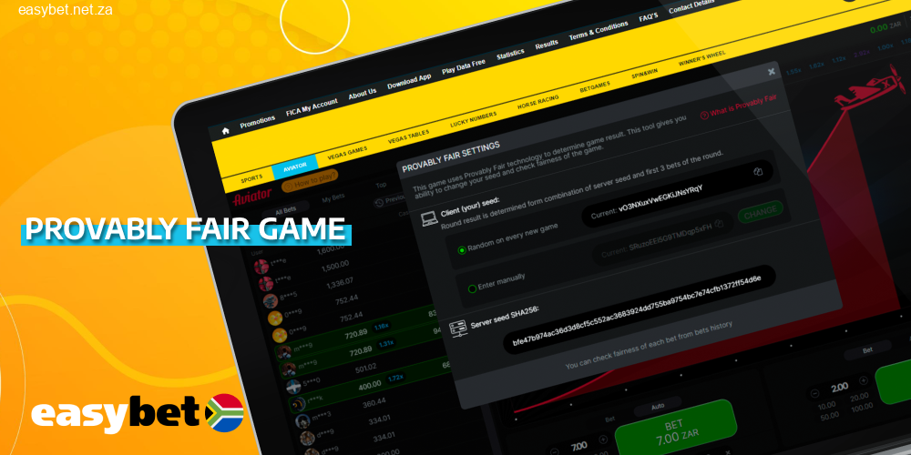 The Provably Fair algorithm of Aviator game on Easybet